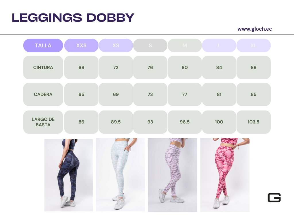 GLOCH Tabla de Leggings Dobby