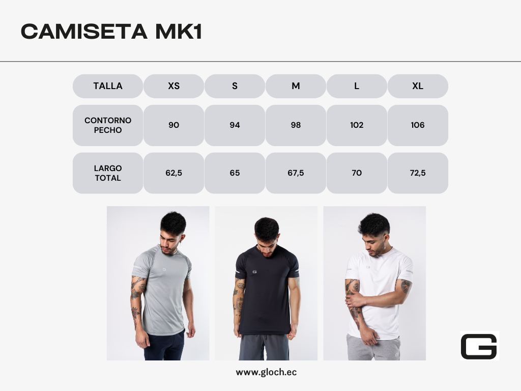 Tabla de medidas CAMISETA MK1